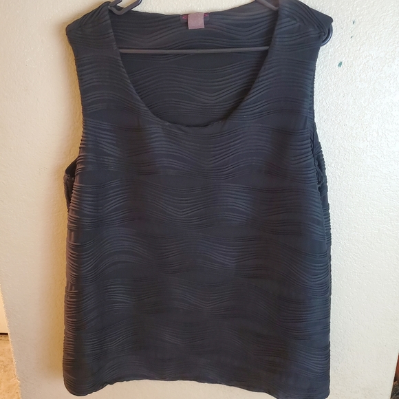 Cocomo Woman 2X Black Sleeveless Ribbed Tank Top Blouse
